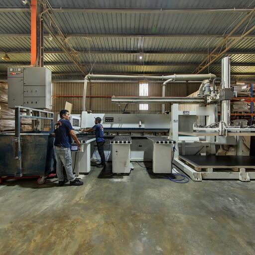Panel Saw at the BYK Global factory